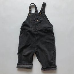 Spring Kids Baby Boys Girls Pants Cowboy Overalls Clothes Autumn Braces Trousers Children's Clothing 1-6Yrs 210429