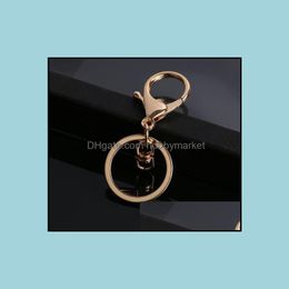 Keychains Fashion Aessories 50Pcs 30Mm 12Colors Key Chains Rings Round Gold Sier Colour Lobster Clasp Keychain T200804 Drop Delivery 2021 Yda