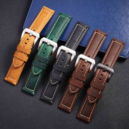 Vintage Handmade Genuine Leather bands Crazy Horse Cowhide Straps 20mm 22mm 24mm 26mm Accessories Men Watch Band