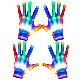 Led Glowing Gloves Unique Gifts Toys for Men Women Boys Girls Kids Halloween Christmas Flashing Light Up Skeleton Glove Costume Party Supplies