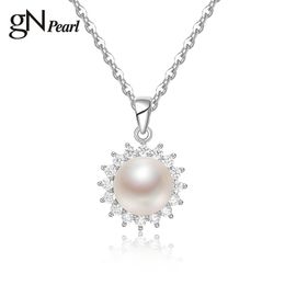 gN Genuien Minimalist Pendant Necklaces 10-11mm Natural Freshwater Drop Shape Choker Chain Pearl