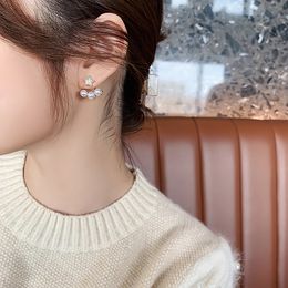 Simple and Small Three Pearl Pendant Charm Earrings Fashion Ladies Jewellery For Woman 2021 New Wedding Party Girls Golden Star Earring