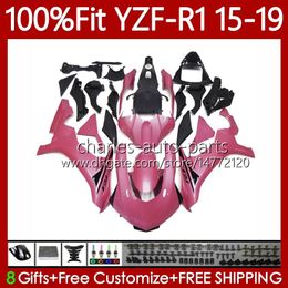 OEM Fairings For YAMAHA YZF-R1 YZF R 1 1000CC YZF1000 2015 2016 2017 2018 2019 Bodywork 104No.84 YZF R1 1000 C 15-19 YZF-1000 YZFR1 15 16 17 18 19 Light Pink Injection Body