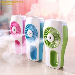 fan makers Canada - Electric Fans Rechargeable 3 Colors USB Cooling Water Sprayer Mini Mist Maker Handhold Fishion