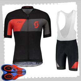 SCOTT team Cycling Short Sleeves jersey (bib) shorts sets Mens Summer Breathable Road bicycle clothing MTB bike Outfits Sports Uniform Y210414161