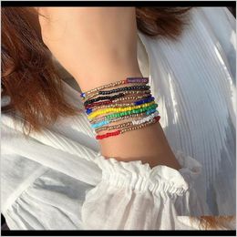 Charm Bracelets Jewelry Drop Delivery 2021 Colorful Beads Women Versatile Hand-Woven Multi-Layer Elastic Rope Bracelet Accessories Zrt3Y