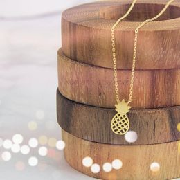 Pendant Necklaces Dainty Ananas Necklace Femme Rose Gold Pineapple Pendants Stainless Steel Chain Tropical Fruit Jewelry Gift For Women