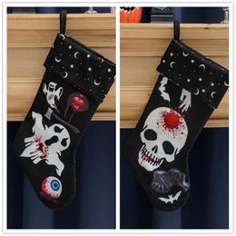 Halloween Sock Party Realistic Ghost Skeleton Stocking Gift Fireplace Hanging Pendant Kid Candy Bag Festival Ornament