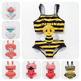 Fashion Cute Cartoon Kids Swimwear One Piece Animal Children Beachwear Onesie Baby Clothes for Girls