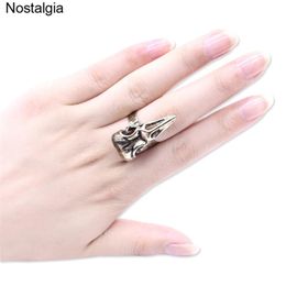 Cluster Rings 10Pcs Raven Skull Ring Steampunk Adjustable Animal Odin Bird Anillos Vikingo Jwelry For Women Men Wholesale Bulk