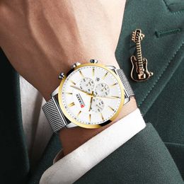 Curren Watch Men Fashion Negócios Relógios Homens Casuais Provavelmente Waterwatch de Quartz Azul Relógio Aço Relogio Masculino