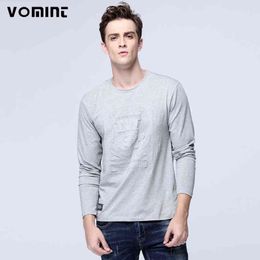 VOMINT 2020 NEW Steel printing Men Cotton Long Sleeve O-Neck Style Print men T-Shirt Casual T-Shirt male S6AT041 H1218