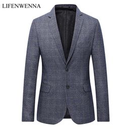 Men's Korean Slim Fit Fashion Blazer Suit Jacket Casual Male Blazers Mens Coat Terno Masculino Two-Button Formal Suits Men 210528