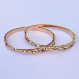 Bangle Fashion Titanium Steel Bracelet With Diamond Rose Gold Korean Bracelets For Women 2021 Luxury Jewelry