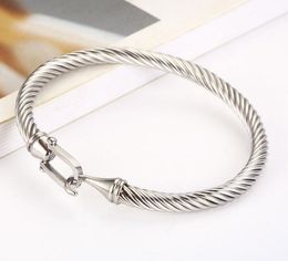 Open rope hard body bracelet Stainless Steel Twisted Wire Female Love Bracelets Party Gifts Jewelry GC611