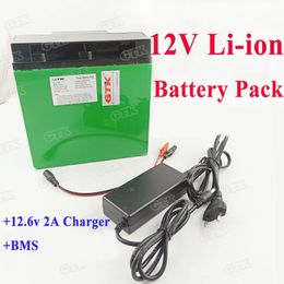12v 10ah 12ah 18650 lithium li ion rechargeable battery pack for Hunting lamp xenon Fishing Lamp cctv camera Led light + Charger