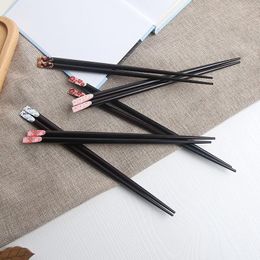 Chopsticks Japanese Style Solid Wood Creative Printing Restaurant Household Nail Kitchen Tableware