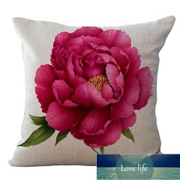 Vintage Floral/Flower flax Decorative Throw Pillow Case Cushion Cover Home Sofa Decorative rose1 Factory price expert design Quality Latest Style Original Status