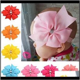 Baby, & Maternitychildren Aessories Cute Baby Girls Bows For Kids Hair Bands Clips Big Bowknot Sequin Elastic Solid Colour Headwear Drop Deli