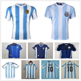 argentina football jersey UK - 1986 1996 2014 Retro Argentina Soccer Jersey MARADONA BATISTUTA CANIGGIA RIQUELME ORTEGA CRESPO 78 86 94 96 98 06 14 Football Shirt