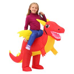 Mascot doll costume Kids Anime Halloween Costume Red Dinosaur T-rex Inflatable Costume Birthday Party Suit Purim Role Play Disfraz