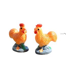 NEWMicro Landscape Miniature Resin orange fleshy Rooster Moss bottle Succulent plants pot decor ecological props DIY resin crafts RRD11638