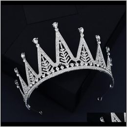 Clips & Barrettes Hair Jewellery Drop Delivery 2021 Forseven Royal Princess Diadem Shining Crystal Wedding Crowns For Bride Noiva Women Girls B