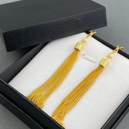 Silver Earings For Women Jewelry Designers Earrings Pendant Letters Tassels Studs Fashion Luxurys Gold Hoop Earring New Box 22022603R