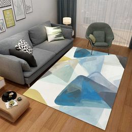 Geometric Printed Carpets for Home Living Room Anti-Slip Washable Large Rugs Bedroom Bedside Decor Soft Area Rectangle 210626