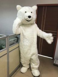 Halloween Polar Bear Mascot Costume Top Quality Animal theme character Carnival Adult Size Fursuit Christmas Birthday Party Dress
