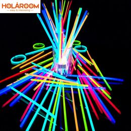 100 Pcs Party Fluorescence Light Glow Sticks Bracelets Necklaces Neon for Wedding Party Glow Sticks Colourful Glow Stick 50pcs