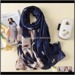 Hats, & Gloves Aessories Drop Delivery 2021 Fashion Winter Women Scarf Silk Scarves Shawls And Wraps Long Size Soft Bandana Pashmina Female F