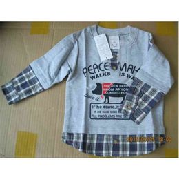 Boys T-shirts Children's sweatshirt Fashion boy clothes blouses Kids t shirt Grey Fashion Jersey 210413