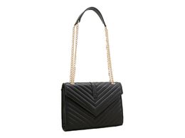 Luxury Fashion Famous Women Leather Bag Messenger Girl Tassel Handbag Shoulder Crossbody Golden Chain V Type High-Capacity Handbags