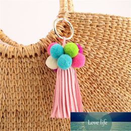 1pc Tassel Keychains Pompom Keyring Charms For Women Trendy Bag Hanging Colorful Jewelry E033 Factory price expert design Quality Latest Style Original Status