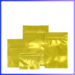 Yellow Flat Bottom Zipper Seal Plastic Decoration Packing Bags 100pcs/lot Recloable Aluminium Foil Zip Lock Sealing Pouches Bag