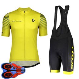 2021 Summer SCOTT Team Mens Cycling Jersey suit short sleeve Bike shirt bib pants sets Quick Dry Breathable Racing Clothing Size XXS-6XL Y21041045