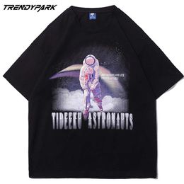 Men's T-shirt Funny Space Man Summer Short Sleeve Printed Tee Hip Hop Oversized Cotton Casual Harajuku Streetwear Tops 210601