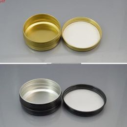 60g Black gold Aluminium Empty Bottle Jar Cream Eye Gel Lip Pomade Cosmetic Containers F20173313high qty