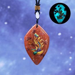 -Anhänger Halsketten Cloisonne Phoenix Halskette - mythologischer Schmuck Vogel Orgone Energy Meditation Jewly