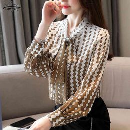 Spring Fashion Clothing Blouse Women Ladies Tops Chiffon Shirts Casual Loose Bow Button Blusas Mujer 6942 50 210508