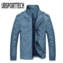 URSPORTTECH Men's Jackets Spring Autumn Slim Fit Solid Mens Bomber Jacket Male Casual Overcoat Fashion Mens Baseball Jackets Top 211029