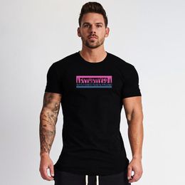 Muscleguys Fashion T Shirt Men Cotton compression Breathable Mens Short Sleeve Fitness Mens t-shirt Gyms Tee Tight Casual Tops 210421