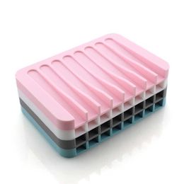 New Creative Bathroom Silicone Anti-Skid Soap Dish pode drenar o armazenamento prático Soap Rack Acessórios para banheiro Atacado