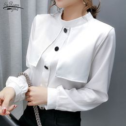 Autumn Chic Blouse Korean Style All-Match Full-Sleeved Shirts Casual Patchwork Elegant Loose Women Tops Blusas Mujer 10815 210521