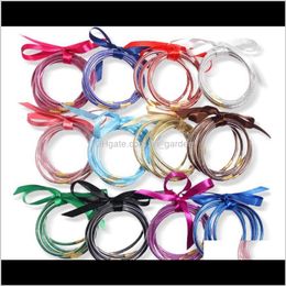 Jelly Glow Wholesale All Weather Bangles Set Glitter Filled Sile Plastic Bowknot Summer Bracelets Selling Ps2253 6Mbwe 3Swag