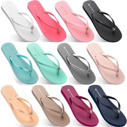 2021 summer flip flops women flat with seaside Glazed Blue beach slippers non-slip Sand Grey gold white foreign trade eight