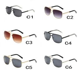 Metal Square Mens Sunglasses Fashion Sunglass for Women Men Cycling Sun Glasses Shades Black Dark Lens Goggles 6 Colours Anti-glare Standard Eyewear