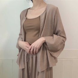 WOMENGAGA Spring Summer Tops Thin Shirt Large Loose Top Casual Women's Cardigan Sunscreen Blouse Irregular Korean 3IG 210603