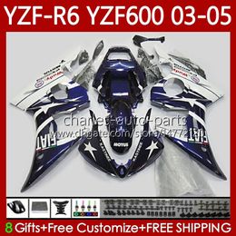 Motorcycle Body For YAMAHA YZF-R6 YZF600 YZF R 6 600 CC 03-05 Bodywork 95No.72 Dark blue YZF R6 600CC YZFR6 03 04 05 Cowling YZF-600 2003 2004 2005 OEM Fairings Kit